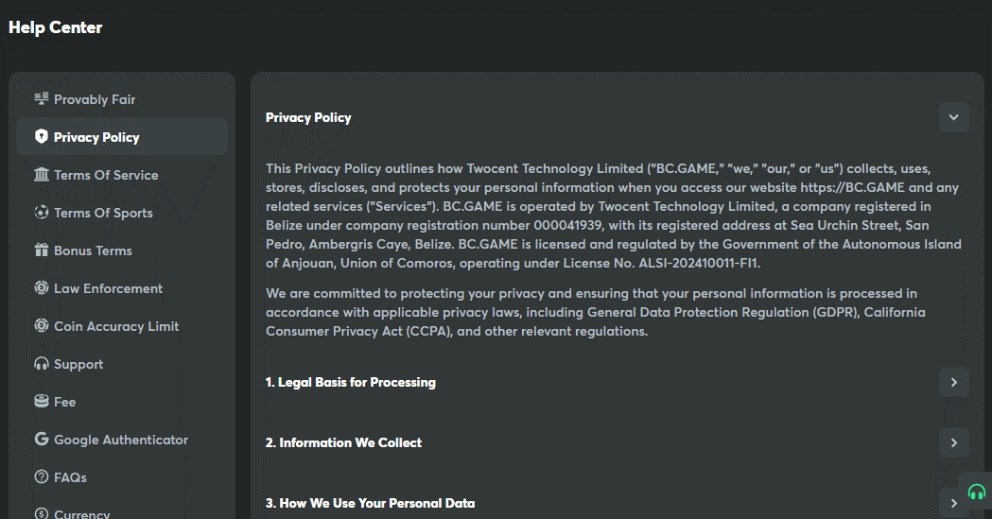 BC.Game Casino Safety