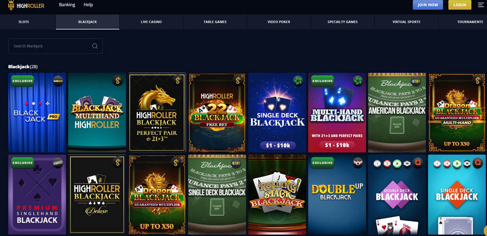 High Roller online blackjack