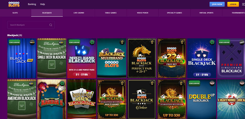 SuperSlots online blackjack