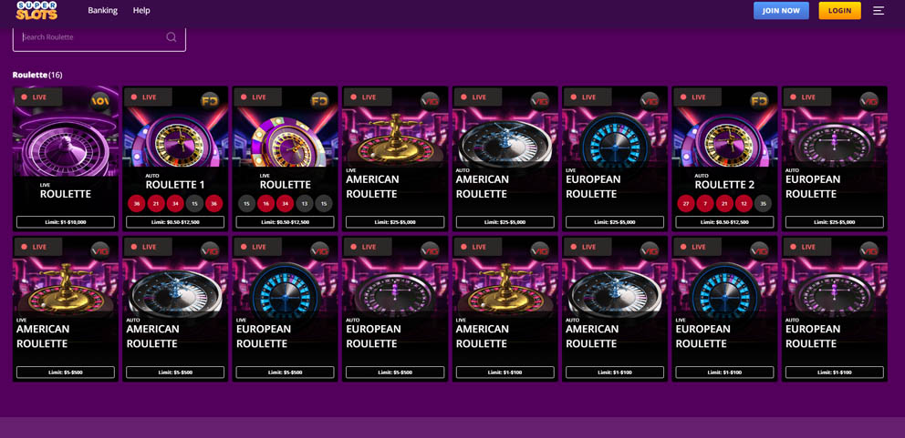 SuperSlots online roulette games